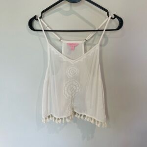 Lilly Pulitzer White Embroidered Tank Top